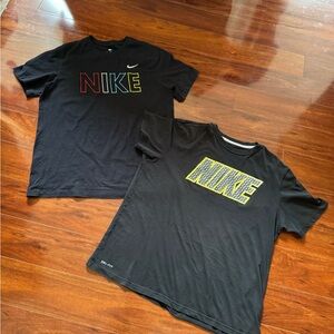 Nike Men’s Black T-Shirts - Set of 2 Size Large
